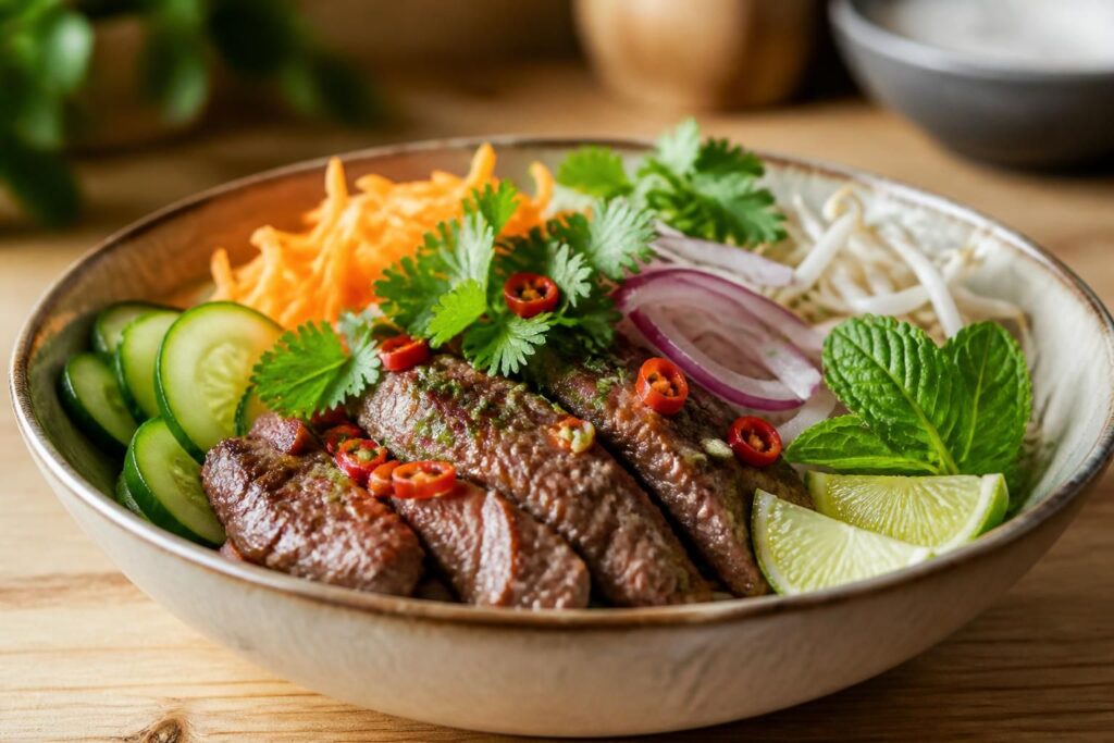 Bowl thaï au bœuf : la salade-repas parfaite