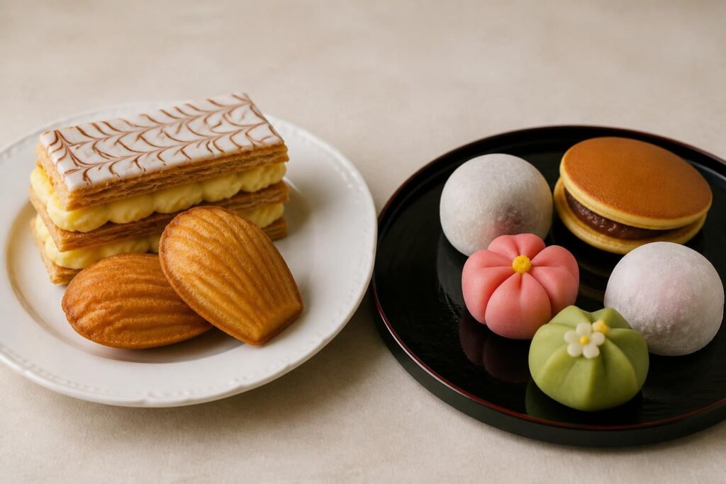 Pâtisserie française vs japonaise : madeleines, millefeuilles et wagashi