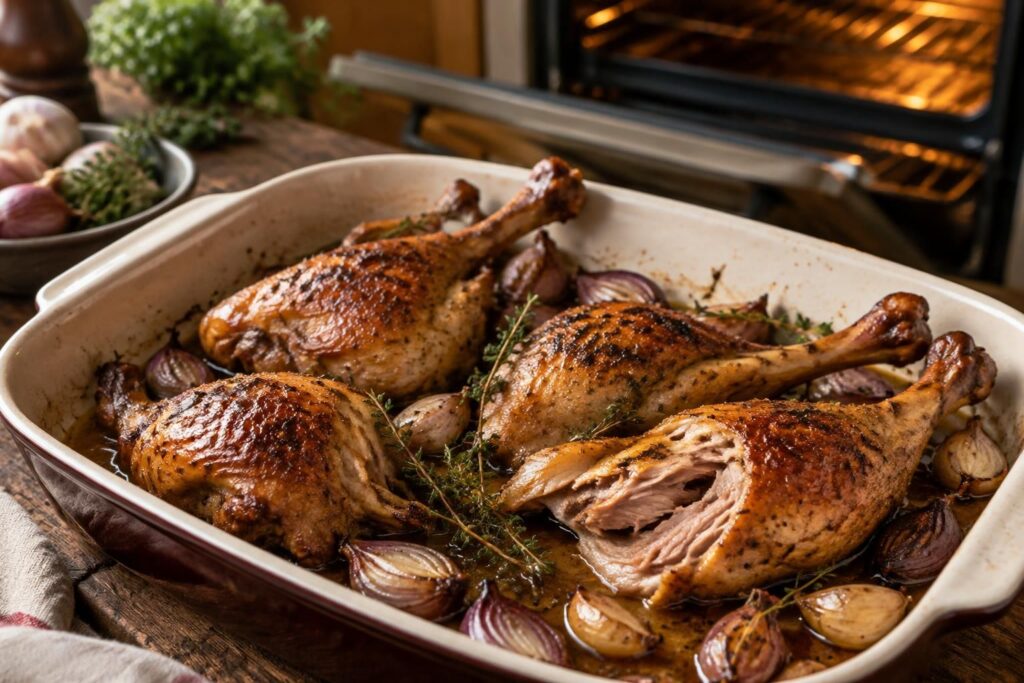 Manchon de canard au four : temps de cuisson et conseils pour une viande tendre