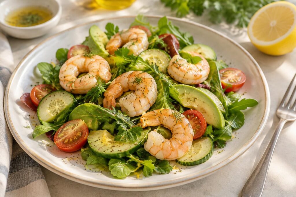 Recette crevette en salade : fraîcheur et simplicité à table